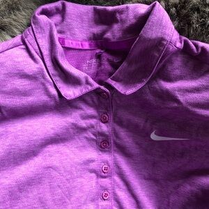Nike Golf Dri-fit Purple Polo with White Swoosh